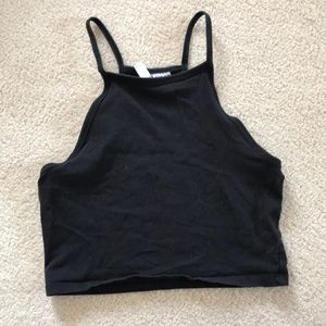 DIVIDED halter crop tank top